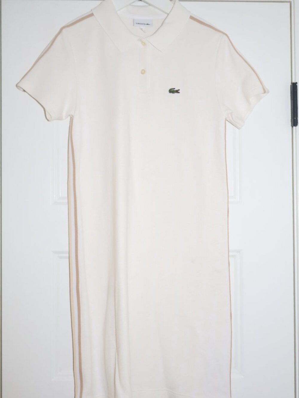 Lacoste white and beige polo dress